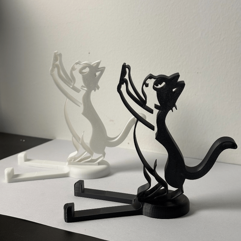 Useful Tablet Accessories - Abstracte holle lijn kattentelefoonstandaard Minimalistische kattenvormige