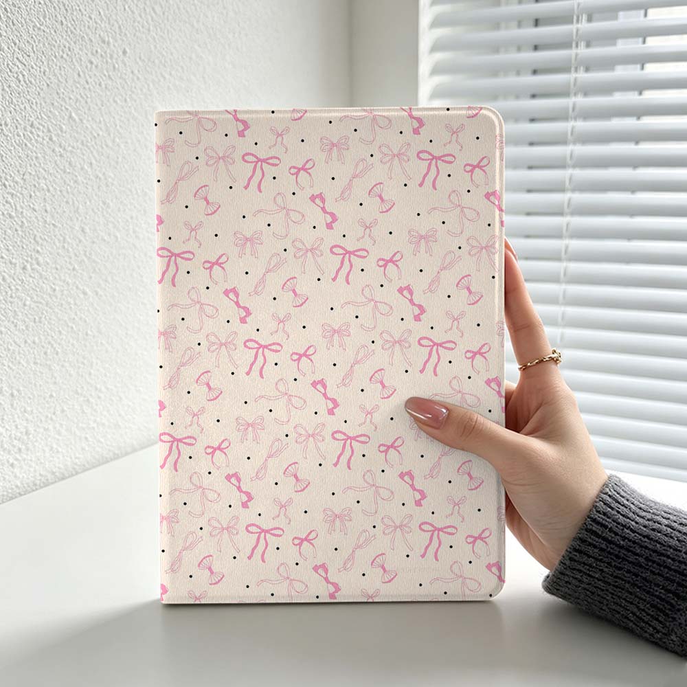 Lenovo Tablet Plus Accessories - Minimalistisch roze strikpatroon voor Lenovo Xiaoxin